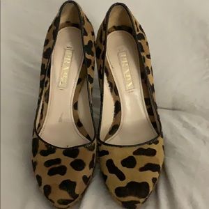 Prada real fur leopard heels